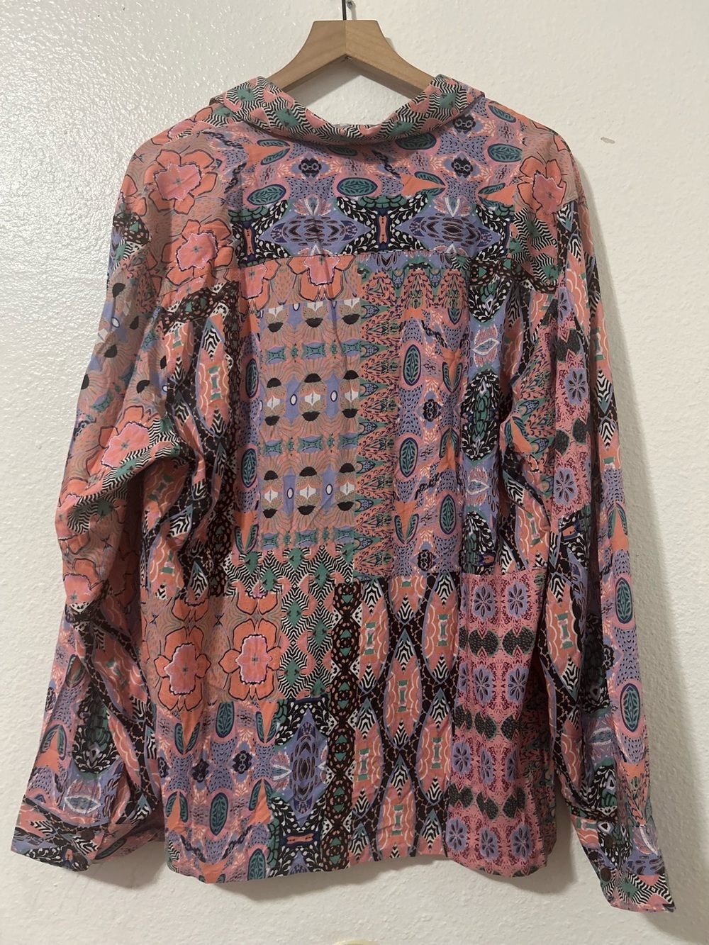 Raga Man Men’s 2XL Abstract Patchwork Button-Up Shirt NWT Boho Retro - Picture 4 of 7